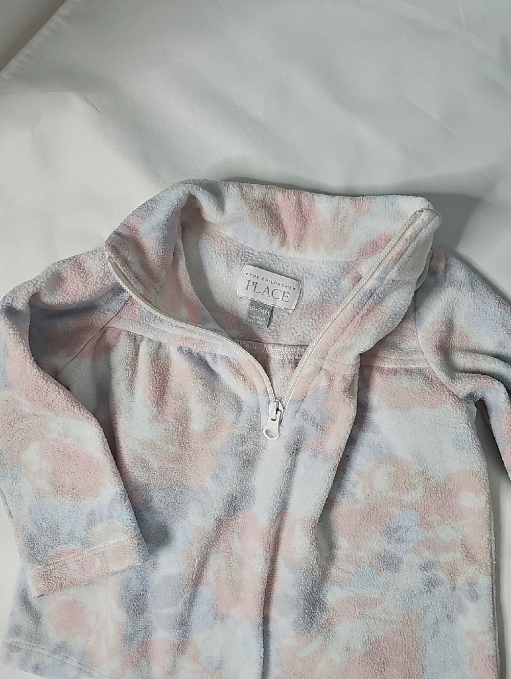 The Children's Place Pastel Floral Half-Zip Fleece Pullover - Pink & Blue